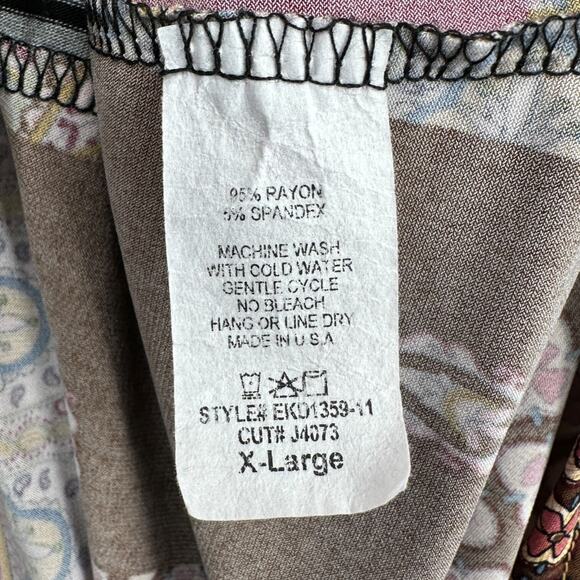 Égs California Multicolor Mixed Media Patchwork Striped Tunic Blouse X Large - Picture 4 of 6